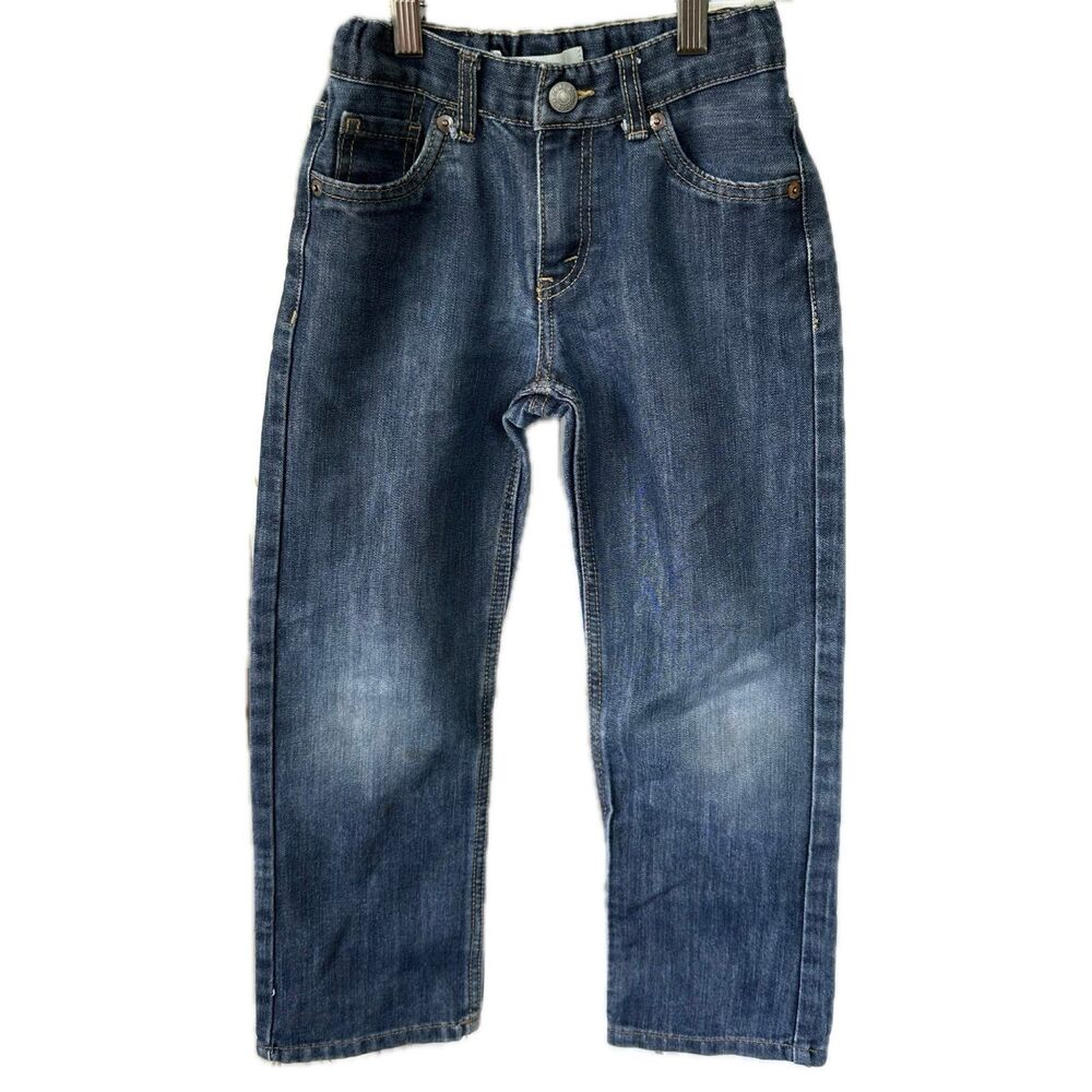 Levi’s 514 Straight Fit Factory Faded Adjustable Waist Boy's Denim Jeans 7X
